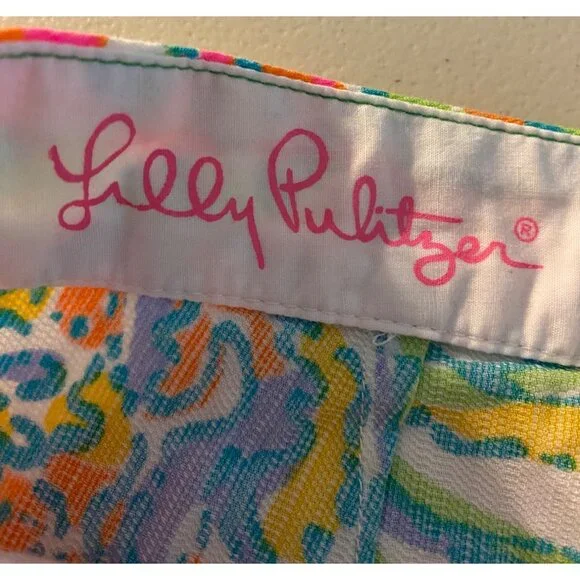 Lilly Pulitzer The Buttercup Short Multicolor Scalloped Hem Size 00 - Picture 3 of 9
